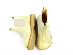 Angulus støvlette yellow/beige glitter med hulmønster